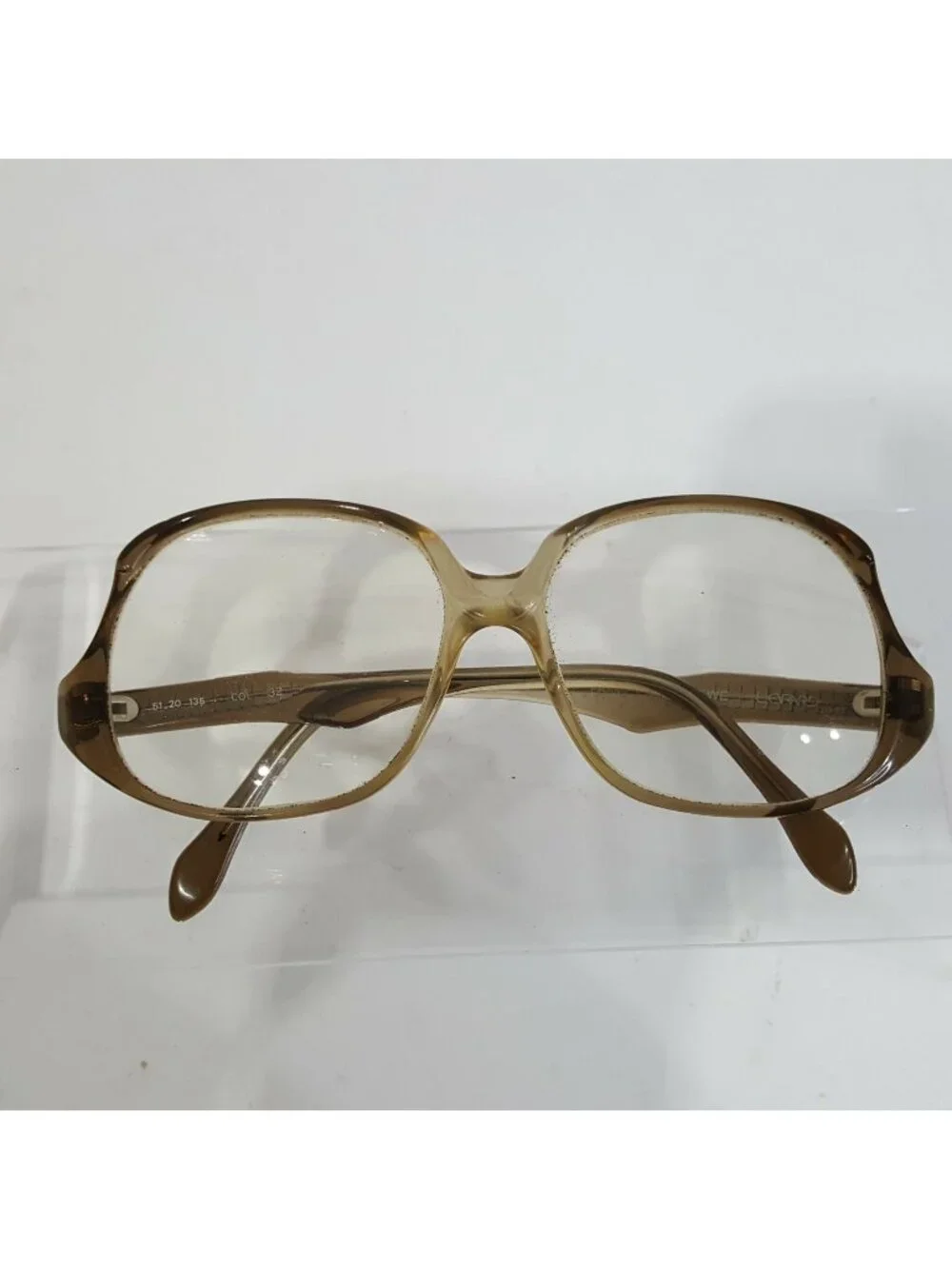 Vintage Brown Plastic Eyeglass Frame L Evrard France TWE 50-120-130 Rim 80s Eye
